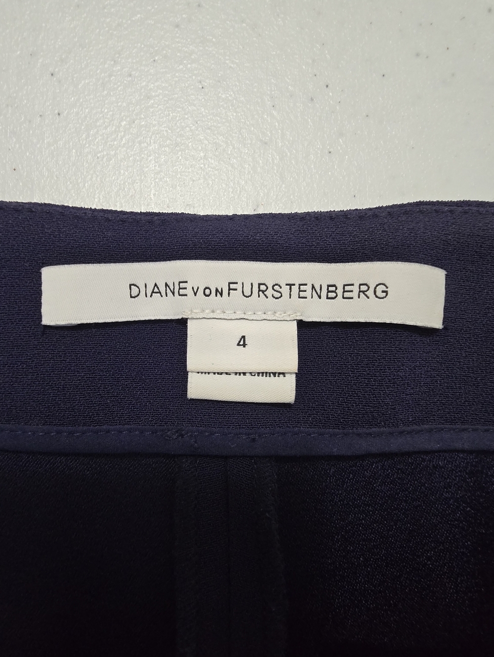 Diane Von Furstenberg Preston Wide Leg Crepe Pants Navy Women's 4 Wideleg Office - Picture 10 of 13